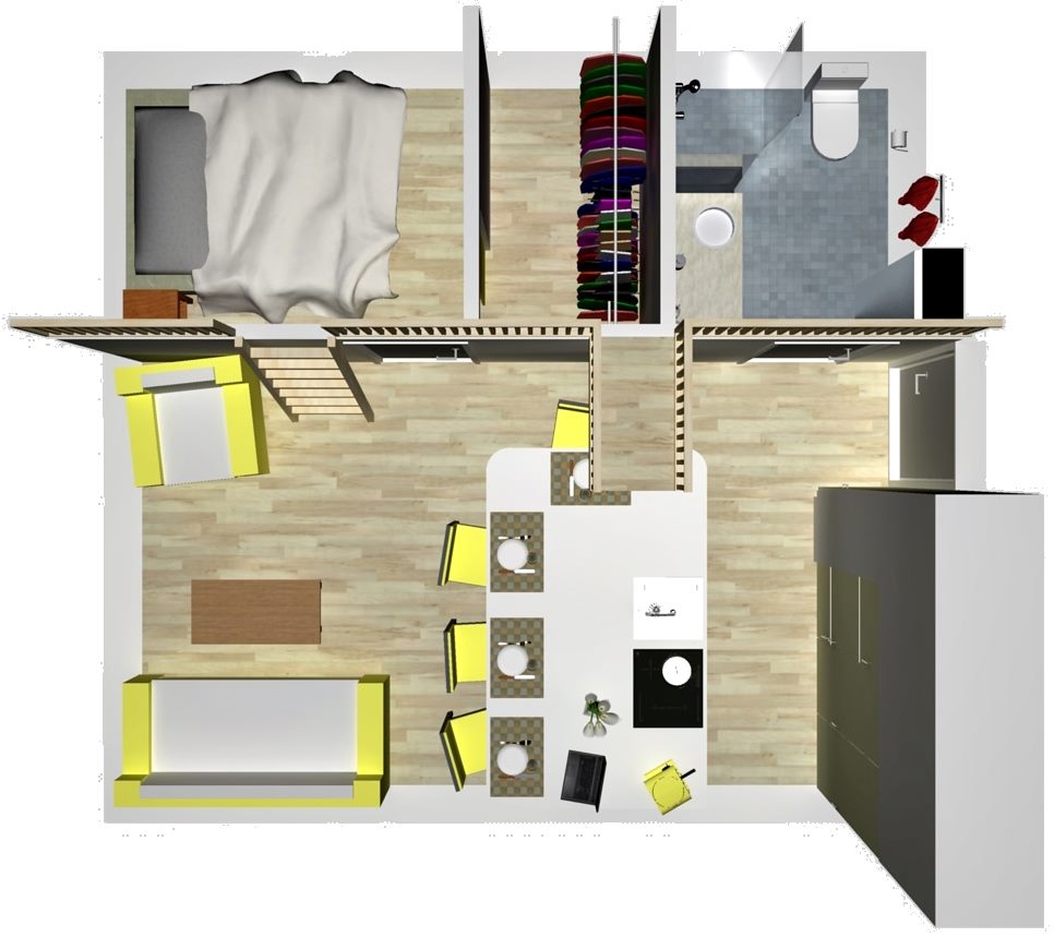 Pohjapiirustus pieni omakotitalo 34 neli&ouml;metri&auml;